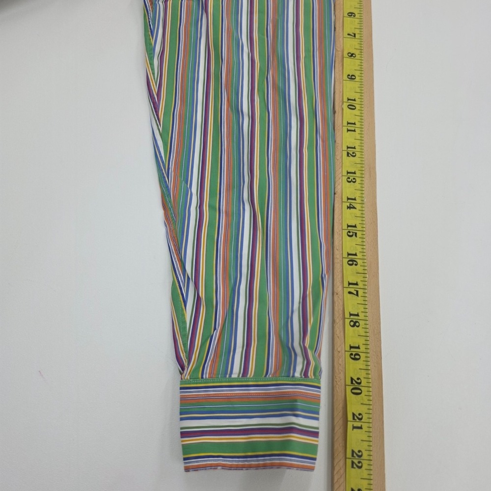 Lauren Ralph Lauren Womens PM Multicolor Stripe Button Front Cotton‎ Blouse Top - Picture 16 of 16